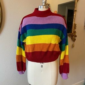 Rainbow xl knit sweater
